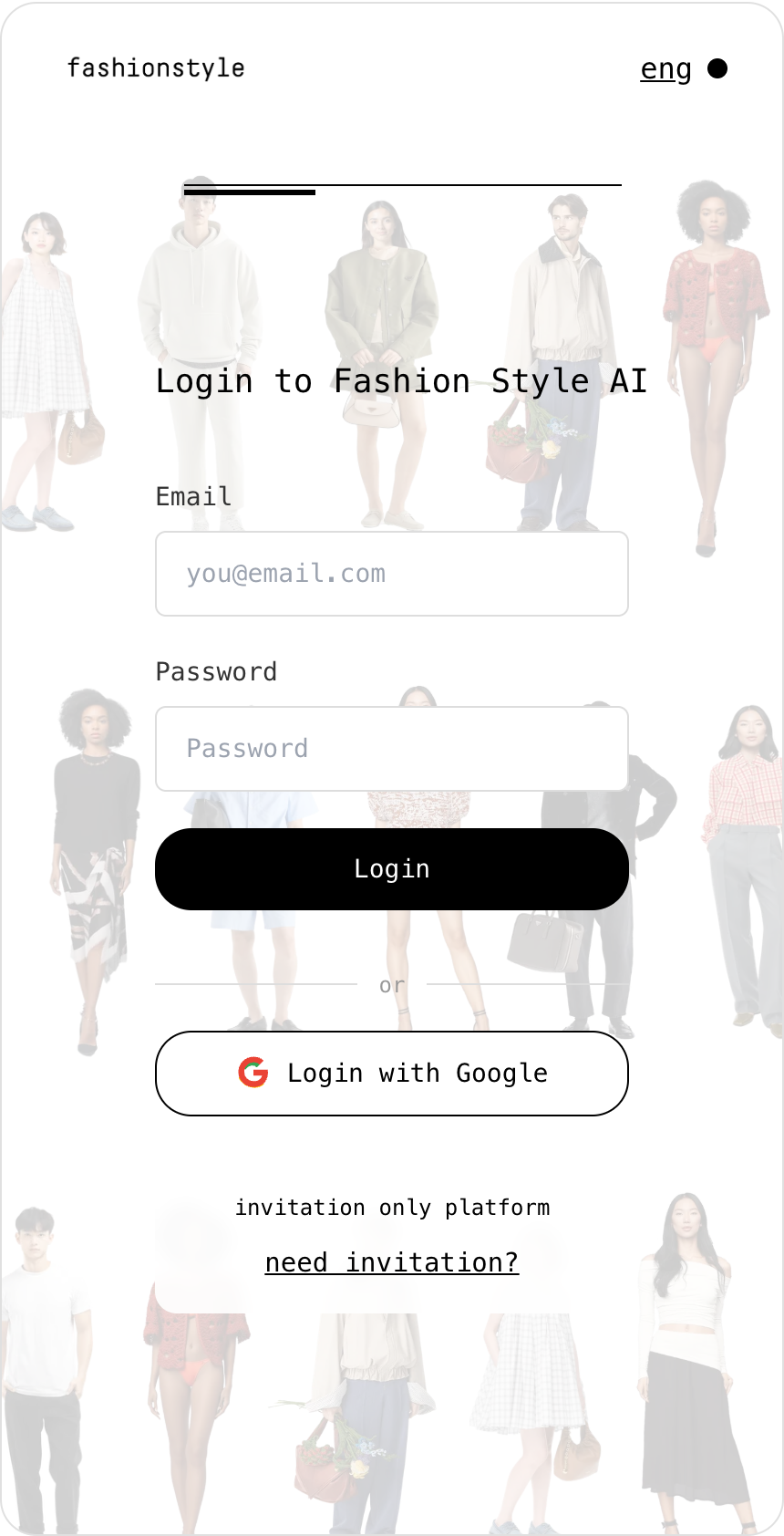 app screenshot — login